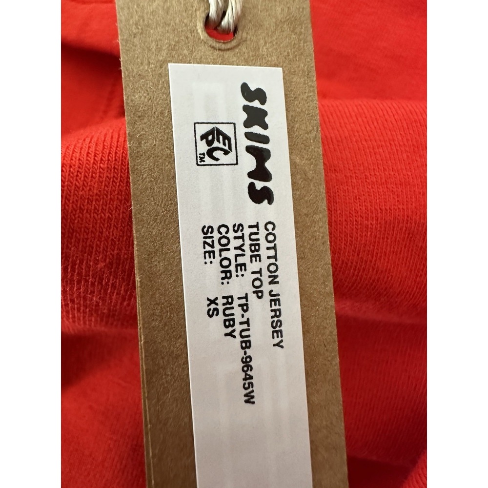 New Skims Cotton Jersey Tube Top Women's XS Ruby Stretch Strapless Comfy - Picture 4 of 10